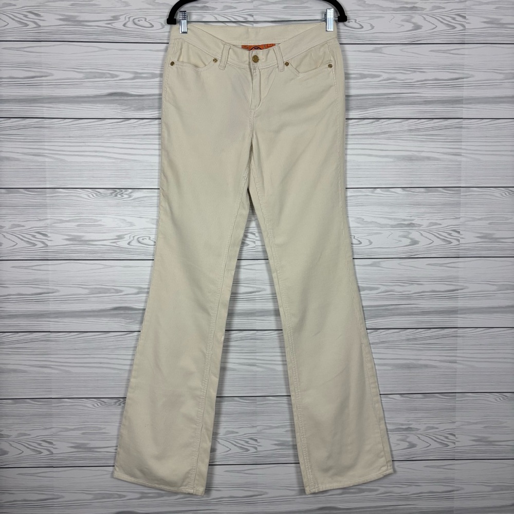 Tory Burch Tory Classic Ivory Corduroy Bootcut Pants Size 8 NWT